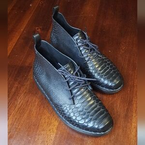 Melissa X Baja East Womens Black Python Embossed Chukka‎ Desert Jelly Shoes Sz 8